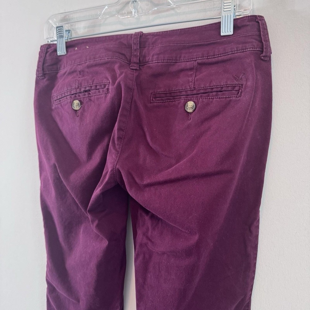 American Eagle Skinny Pants Womens 2 Regular Purple Stretch Chino Casual - Picture 7 of 11